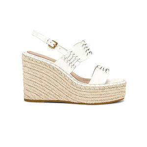 New Veronica Beard Riya Espadrille 9 Coconut Platform Wedge Sandals $350 NIB